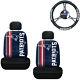 NFL New England Patriots Car Truck 2 Front Seat Covers Steering Wheel Cover Set