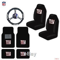 NFL New York Giants Car Truck Seat Covers Floor Mats Steering Wheel Cover