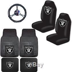 NFL Oakland Raiders Car Truck Seat Covers Floor Mats & Steering Wheel Cover