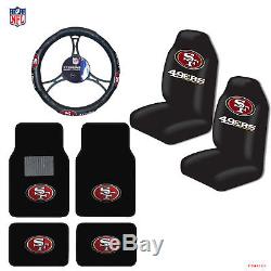 NFL San Francisco 49ers Car Truck Seat Covers Floor Mats Steering Wheel Cover