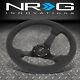 NRG REINFORCED 330MM 3DEEP DISH BLACK LEATHER GRIP STEERING WHEEL WithHORN BUTTON