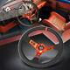 NRG RST-006OR 6-Hole 3-Spoke 350mm 3 Deep Dish Steering Wheel withButton Orange