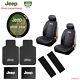 New 11pc JEEP Factory Logo Car Truck Seat Covers Floor Mats Steering Wheel Cover