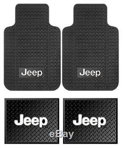 New 11pc JEEP Factory Logo Car Truck Seat Covers Floor Mats Steering Wheel Cover
