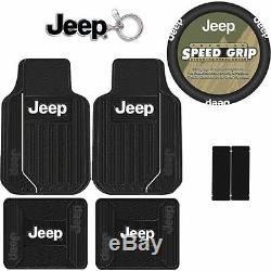 New 12pcs Jeep Elite Style Seat Covers Floor Mats Steering Wheel Cover Car Truck
