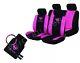 New 13 Piece Pink Supergirl Car Seat Cover Set + Mats Steering Wheel Cover &More