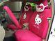 New 18 PCs Hello Kitty Dark Pink Car Seat Covers Steering Wheel Cover for Winter
