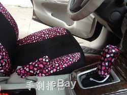 New 18 PCs Hello Kitty Purple and Black Car Seat Covers Steering Wheel Cover