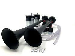 New Air Horn Truck Car SUV Train Sound Compressors 150 DB Loud Black