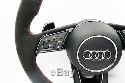 New Audi RS4 Flat Bottom Half Alcantara Steering Wheel Shift Paddles A4 S4 1110