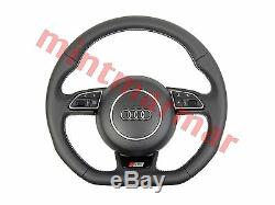 New Audi S3 Flat Bottom Leather Steering Wheel Silver Stitching A1 A3 1070