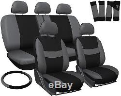 New Black 5-seats Seat Cover with Steering Wheel Cover And Safety Belt Cover
