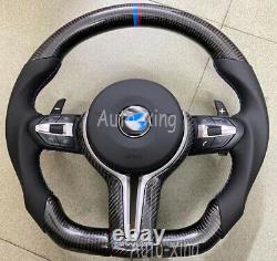 New Carbon Fiber Flat Steering Wheel + Cover for BMW M1 M2 M3 M4 M5 M6 X5 X6 F82