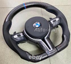 New Carbon Fiber Flat Steering Wheel + Cover for BMW M1 M2 M3 M4 M5 M6 X5 X6 F82