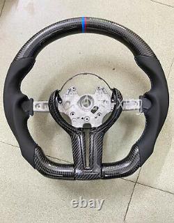New Carbon Fiber Flat Steering Wheel + Cover for BMW M1 M2 M3 M4 M5 M6 X5 X6 F82