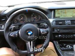 New Carbon Fiber Flat Steering Wheel + Cover for BMW M1 M2 M3 M4 M5 M6 X5 X6 F82