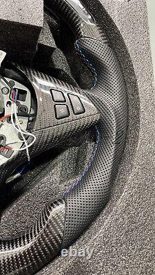 New Carbon Fiber + LED Steering Wheel + Cover forBMWE60 E61 E63 E64 04+ NoPaddle