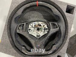 New Carbon Fiber Steering Wheel Cover For BMW E90 E92 E91 E93 E87 M3 05-13