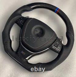 New Carbon Fiber Steering Wheel + Cover for BMW F10 F11 F18 F07 Support paddle