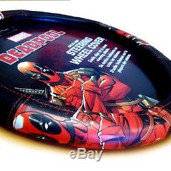 New DC Comic Deadpool Car Seat Covers Floor Mat and Steering Wheel Cover Set
