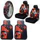 New DC Harley Quinn Car Truck Front Seat Covers Floor Mats Steering Wheel Cover