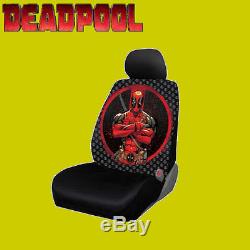 New Deadpool Car Truck Seat Covers Floor Mat Steering Wheel Cover Air Freshener