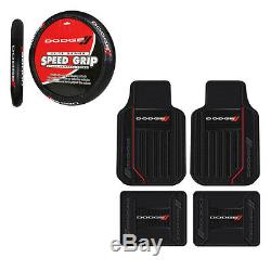 New Dodge Elite Racing Stripes Rubber Floormats and Steering Wheel Cover
