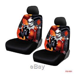 New Harley Quinn Car Truck Front Seat Covers & Floor Mats & Steering Wheel Cover