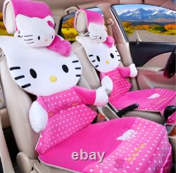 New Hello Kitty Car Seat Covers Steering Wheel Cover Head restraint 14pcs