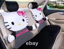 New Hello Kitty Car Seat Covers Steering Wheel Cover Head restraint 14pcs