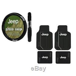 New Jeep Elite Style Car Truck SUV Rubber Floormats and Steering Wheel Cover