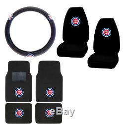 New MLB Chicago Cubs Car Truck Seat Covers Floor Mats Steering Wheel Cover