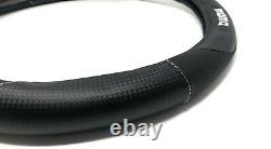 New MOMO Black Carbon Fiber Car Steering Wheel Cover Size M 14.5 15.5