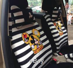 New Mickey Minnie Car Seat Covers Steering Wheel Cover Head restraint 18pcs