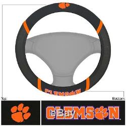 New NCAA Clemson Tigers Car Truck Seat Covers Floor Mats Steering Wheel Cover