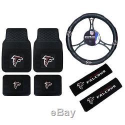 New NFL Atlanta Falcons Car Truck Floor Mats Steering Wheel Cover Seat Belt Pads