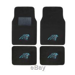 New NFL Carolina Panthers Car Truck Floor Mats Seat Covers Steering Wheel Cover