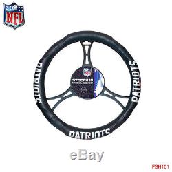 New NFL New England Patriots Car Truck 2 Front Seat Covers Steering Wheel Cover