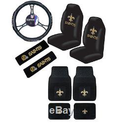 New NFL New Orleans Saints Car Truck Seat Covers Steering Wheel Cover Floor Mats