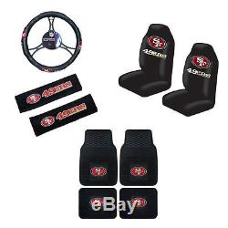 New NFL San Francisco 49ers Car Truck Seat Covers Steering Wheel Cover Floor Mat