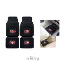 New NFL San Francisco 49ers Sideless Seat Covers Floor Mats Steering Wheel Cover