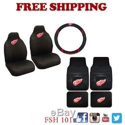New NHL Detroit Red Wings Car Truck Seat Covers Floor Mats Steering Wheel Cover