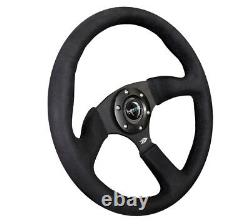 New Nrg Steering Wheel 350mm 2.5 Deep Dish Matte Spoke Alcantara Rst-023mb-sa