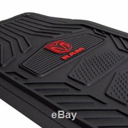 New RAM Head Logo Universal Fit Rubber Floor Mats and Steering Wheel Cover