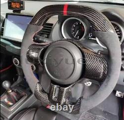New carbon fiber+Alcantara steering wheel for Mitsubishi Evolution X GSR MR