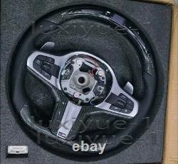 New carbon fiber LED smart sports flat steering wheel for BMW M5 F90 G12 G30 G38