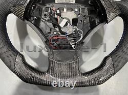 New carbon fiber+LED steering wheel+Cover for BMW E60 520i 528xi E61 07+No paddl