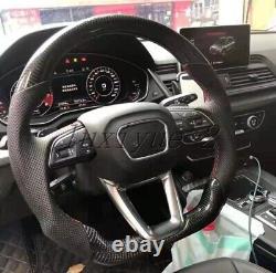 New carbon fiber flat steering wheel for Audi A3 S5 Q3 RSQ3 Q5 SQ5 Q7 Q8 RSQ8