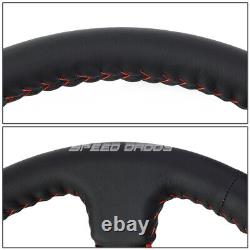 Nrg Reinforced 350mm 3deep Dish Glod Spokes Leather Red Stitch Steering Wheel