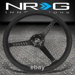 Nrg Reinforced 380mm 2.25deep Dish 3-spoke Perforated Leather Steering Wheel
